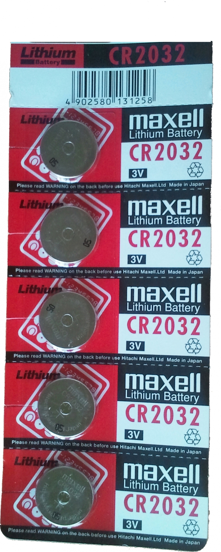 Maxell CR 2032 Pack 5 Pilas de Botón Litio